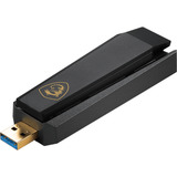 MSI AXE5400 carte et adaptateur d'interfaces USB 2.0, Adaptateur WLAN USB Type-A, USB 2.0, Mâle, Noir, Windows 10, Windows 11, 102 mm