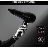 Rowenta Powerline CV591L sèche-cheveux 2300 W Noir Noir/Rouge, CC, Noir, Orifice de suspension, 1,8 m, Boutons, Chine