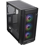 Thermaltake Versa T27 TG ARGB Midi Tower Noir, boîtier pc Noir | 2x USB-A | Verre Trempé