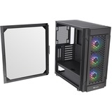 Thermaltake Versa T27 TG ARGB Midi Tower Noir, boîtier pc Noir | 2x USB-A | Verre Trempé