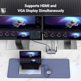 UGREEN CM586 HDMI 1x HDMI + 1x VGA, Extension HDMI Argent, HDMI, 1x HDMI + 1x VGA, 3840 x 2160 pixels, Gris, 4K Ultra HD, 50 m