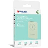 Verbatim Charge 'n' Go Lithium Polymère (LiPo) 5000 mAh Recharge sans fil Vert, Powerbank Vert clair, 5000 mAh, Lithium Polymère (LiPo), Quick Charge 3.0, Recharge sans fil, Vert