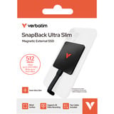 Verbatim SnapBack Ultra Slim 512 GB SSD externe Noir, 512 Go, USB Type-C, USB 3.2 Gen 2x2, 2050 Mo/s, 20 Gbit/s, Noir