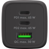 goobay 65W GaN USB-C PD Multiport Quick Charger Nano, Chargeur Noir
