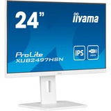 iiyama ProLite XUB2497HSN-W1 23.8" Moniteur  Blanc (mat), HDMI, DisplayPort, USB-C, LAN, Audio
