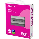 ADATA SD810 500 Go USB Type-C USB 3.2 Gen 2x2 Noir, Argent SSD externe Argent, 500 Go, USB Type-C, USB 3.2 Gen 2x2, 2000 Mo/s, Noir, Argent