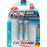 Ansmann 1.2 V rechargeable battery NiMH Hybrides nickel-métal (NiMH), Batterie Argent, Hybrides nickel-métal (NiMH), 1,2 V, 1300 mAh