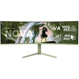 Arozzi Nova 49TUW165 49" Moniteur UltraWide gaming incurvé Vert, 1x DisplayPort, 2x HDMI, 2x USB-A, 165 Hz