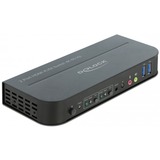 DeLOCK 11481 commutateur écran, clavier et souris Noir, Switch KVM Noir, 3840 x 2160 pixels, 4K Ultra HD, Noir