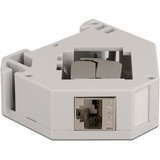 DeLOCK Adaptateur sur rail DIN avec module Keystone RJ-45 > Cat.6a LSA, Module de Keystone Gris