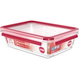 Emsa CLIP & CLOSE N1041100 boîte hermétique alimentaire Rectangulaire 2 L Transparent 1 pièce(s) Transparent/Rouge, Boîte, Rectangulaire, 2 L, Transparent, Verre, 420 °C