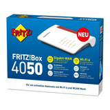 FRITZ! 4050 Routeurs sans fil Box 4050, Wi-Fi 6 (802.11ax), Bi-bande (2,4 GHz / 5 GHz), Ethernet/LAN, Noir, Blanc, Routeur de bureau/poteau