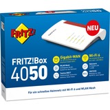 FRITZ! 4050 Routeurs sans fil Box 4050, Wi-Fi 6 (802.11ax), Bi-bande (2,4 GHz / 5 GHz), Ethernet/LAN, Noir, Blanc, Routeur de bureau/poteau