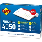 FRITZ! 4050 Routeurs sans fil Box 4050, Wi-Fi 6 (802.11ax), Bi-bande (2,4 GHz / 5 GHz), Ethernet/LAN, Noir, Blanc, Routeur de bureau/poteau