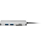 Kensington UH1400P Station d’accueil mobile USB-C 8 en 1 sans pilote, Station d'accueil Argent, USB 3.2 Gen 1 (3.1 Gen 1) Type-C, 85 W, 10,100,1000 Mbit/s, Noir, Argent, MicroSD (TransFlash), SD, Chine