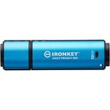 Kingston IronKey Vault Privacy 50 32 Go, Clé USB Bleu clair/Noir