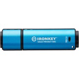 Kingston IronKey Vault Privacy 50 32 Go, Clé USB Bleu clair/Noir