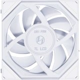 Lian Li UNI FAN TL120 LCD ventilateur de boîtier RGB  Blanc, 124 x 120 x 28 mm, Reverse Blade, 124 mm
