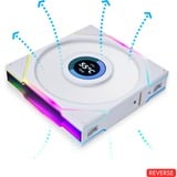 Lian Li UNI FAN TL120 LCD ventilateur de boîtier RGB  Blanc, 124 x 120 x 28 mm, Reverse Blade, 124 mm