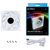 Lian Li UNI FAN TL120 LCD ventilateur de boîtier RGB  Blanc, 124 x 120 x 28 mm, Reverse Blade, 124 mm