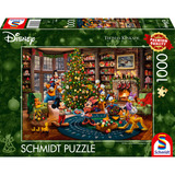 Schmidt Spiele Thomas Kinkade Studios: Disney - Mickey et Minnie décorant le sapin, Puzzle 