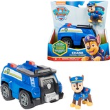 Spin Master Vehicule + Figurine Chase La Pat' Patrouille, Jeu véhicule Bleu, PAW Patrol Vehicule + Figurine Chase La Pat' Patrouille, Voiture de police, PAW Patrol, 3 an(s), Plastique, Noir, Bleu, Blanc