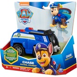 Spin Master Vehicule + Figurine Chase La Pat' Patrouille, Jeu véhicule Bleu, PAW Patrol Vehicule + Figurine Chase La Pat' Patrouille, Voiture de police, PAW Patrol, 3 an(s), Plastique, Noir, Bleu, Blanc