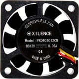 Xilence XPF40.W Boitier PC Ventilateur 4 cm Noir ventilateur de boîtier Noir, 40 x 40 x 11 mm, Ventilateur, 4 cm, 4500 tr/min, 19 dB, 6,9 cfm, Noir