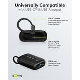 goobay Powerbank 10 000 mAh, câble USB-C intégré 13 cm, 20 watts Noir