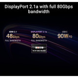 ASUS ROG Swift PG32UCWM 31.5" 4K Ultra HD Moniteur gaming Noir, 1x DisplayPort, 2x HDMI, 1x USB-C, 240 Hz / 480 Hz