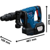Bosch Marteau perforateur sans fil GSH 18V-5 Professional solo, 18 Volt, Marteau burineur Bleu/Noir