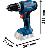 Bosch Perceuse-visseuse à percussion sans fil GSB 18V-25 Professional solo, 18 volts, Perceuse à percussion Bleu/Noir