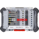 Bosch Set d'embouts de tournevis Extra Hard, 43 pièces, Set d'embouts de vissage Gris/Noir