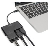 Digitus Adaptateur multi-ports USB Type-C™ à 3 ports (HDMI, DP, VGA) Noir, DP, VGA), USB 3.2 Gen 1 (3.1 Gen 1) Type-C, DisplayPort, HDMI, VGA, 0,11 m, Chine, USB, 84 mm