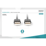 Digitus Câble de connexion USB 2.0 USB-A (connecteur) > USB-A (connecteur) Noir