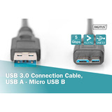 Digitus Câble de connexion USB 3.2 Gen 1 USB-A > Micro USB-B Noir