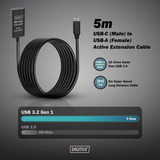 Digitus Câble de rallonge actif USB 3.2 Gen 1, connecteur USB-C > prise USB-A, Câble d'extension Noir