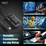 Digitus Câble de rallonge actif USB 3.2 Gen 1, connecteur USB-C > prise USB-A, Câble d'extension Noir