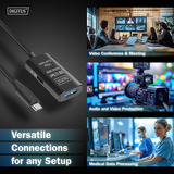 Digitus Câble de rallonge actif USB 3.2 Gen 1, connecteur USB-C > prise USB-A, Câble d'extension Noir