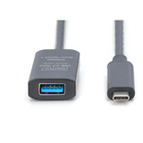 Digitus Câble de rallonge actif USB 3.2 Gen 2, connecteur USB-C > prise USB-A, Câble d'extension Noir