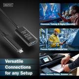 Digitus Câble de rallonge actif USB 3.2 Gen 2, connecteur USB-C > prise USB-A, Câble d'extension Noir
