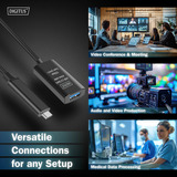 Digitus Câble de rallonge actif USB 3.2 Gen 2, connecteur USB-C > prise USB-A, Câble d'extension Noir