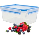 Emsa 508546 boîte hermétique alimentaire Rectangulaire 3,7 L Transparent 1 pièce Transparent/Bleu, Boîte, Rectangulaire, 3,7 L, Transparent, Polypropylène (PP), Élastomère thermoplastique (TPE), Allemagne