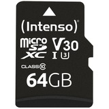 Intenso 3433490 mémoire flash 64 Go MicroSDXC UHS-I Classe 10, Carte mémoire 64 Go, MicroSDXC, Classe 10, UHS-I, 100 Mo/s, 45 Mo/s