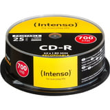 Intenso CD-R 700MB 700 Mo 25 pièce(s) 52x, CD-R, 120 mm, 700 Mo, Boîte à gâteaux, 25 pièce(s)