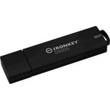 Kingston IronKey 32 Go D500S FIPS 140-3 Lvl 3 AES-256, Clé USB 32 Go, USB Type-A, 3.2 Gen 1 (3.1 Gen 1), 260 Mo/s, Casquette, Noir
