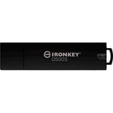 Kingston IronKey 32 Go D500S FIPS 140-3 Lvl 3 AES-256, Clé USB 32 Go, USB Type-A, 3.2 Gen 1 (3.1 Gen 1), 260 Mo/s, Casquette, Noir