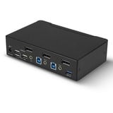 Lindy 39312 commutateur écran, clavier et souris Noir, Switch KVM Noir, 7680 x 4320 pixels, 4K Ultra HD, Noir
