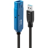 Lindy 43157 câble USB 10 m USB 3.2 Gen 1 (3.1 Gen 1) USB A Noir, Câble d'extension Noir, 10 m, USB A, USB A, USB 3.2 Gen 1 (3.1 Gen 1), 5000 Mbit/s, Noir