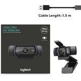 Logitech C920s webcam Noir, 1920 x 1080 pixels, 30 ips, 720p,1080p, USB, Noir, A cliper/à poser